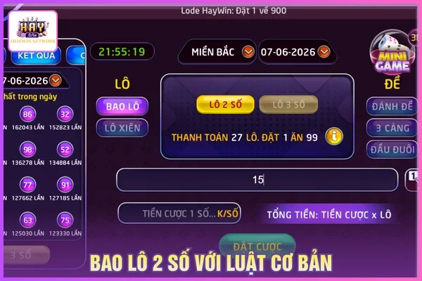 Bao lô 2 số với luật cược cơ bản dễ chơi