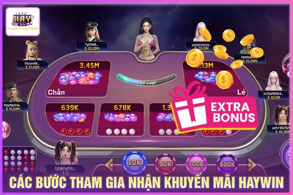 Các bước tham gia nhận khuyến mãi HAYWIN