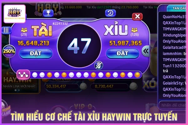 Tìm hiểu cơ chế chơi tài xỉu HAYWIN trực tuyến